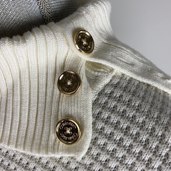 Calvin Klein cream off while pullover knit sweater - Picture 6 of 8